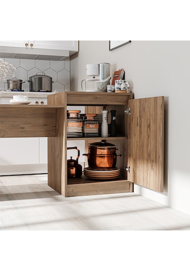 Milano Bar Masası Dolaplı Yüksek Mutfak Yemek Masa , Mutfak Adası