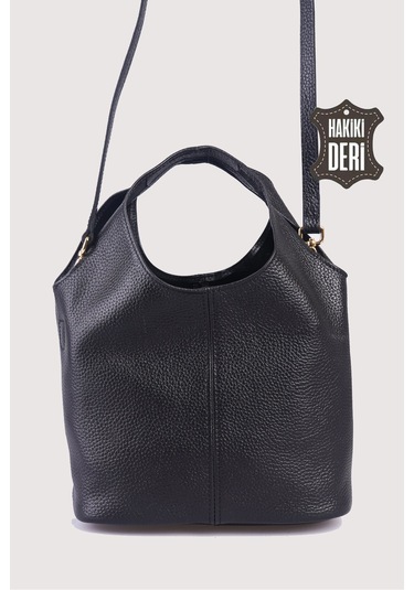 Hakiki Deri Kadın El Çantası Siyah Smr9200 Siyah