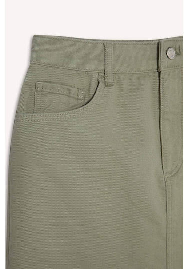 DeFacto Coool Normal Bel Gabardin Mini Etek E5346AX25SPGN497 Yeşil