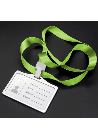Ulzyvf Yatay Alüminyum Kartlık - İş Kartı Ve Kimlik Askılı Taşıyıcı Yeşil Yeşil