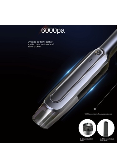 Suntek 6000pa Güçlü Araba Elektrikli Süpürge Akülü Gri Gri