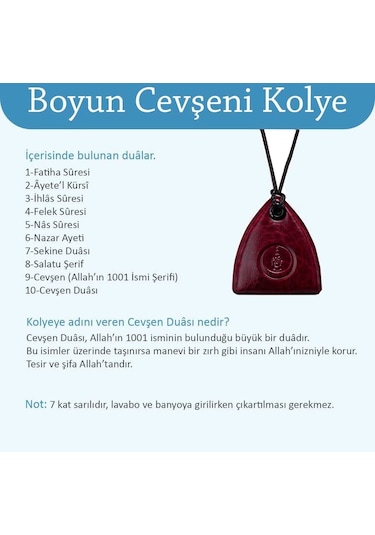 Boyun Cevşeni - Bordo Renk Altın