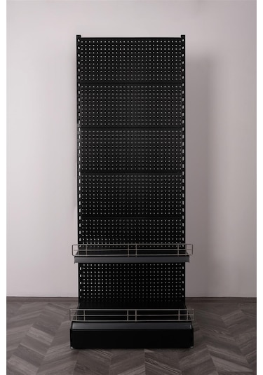 Delikli Panel Raflı Stand Antrasit Gri