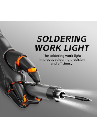 Usb Dijital Ekran Şarjlı Havya Seti 5 Vitesli Sıcaklık Ayarlanabilir Standart Sürüm Gri