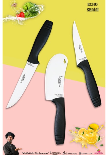 Eco Serisi Mutfak Bıçak Seti Et Sebze Börek 3 Lü Set Mft-1488