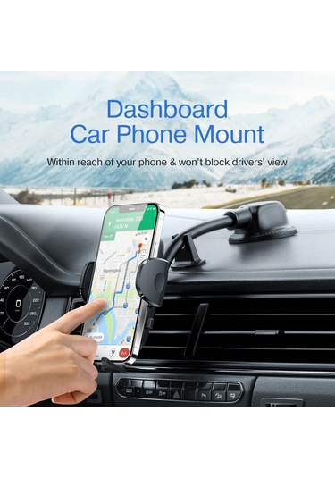 Joyroom Jr-zs259 360 Derece Dönebilen Mekanik Araç Tutucu, Stil: Uzun Kol Enayi Siyah