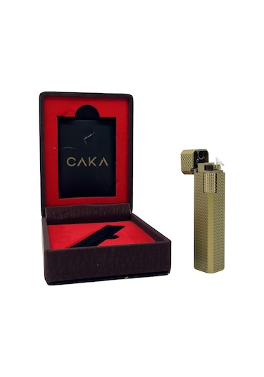 Caka Petra Serisi Benzinli Pirinç Çakmak - Petra Gold Sarı