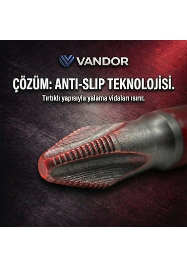 Vandor Anti Slip Bit Kaydırmaz Bits S2 Yüksek Kalite Çelik Pz3 25 - 637962027907