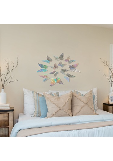Tenfowee 12 Adet Renkli 3d Kanatlı Kelebek Duvar Sticker - Işıltılı Yansımalı, Zarfımsı Desenli, Ev Dekorasyonu, Kolay Uygulama, Çocuk Odası, Partiler İçin Diğer