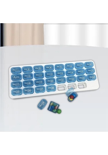 Pazly Suntek Mavi Magideal Kutusu Konteyner İlaç Hap Düzenleyici Dispenser We Mavi