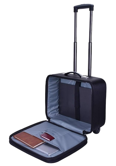 Küçük Boy Valiz Kabin Boy Valiz Pilot Valiz Çekmeli Evrak Çantası Siyah