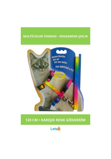 Ayarlanabilir Multicolor Kedi Tasması 120cm