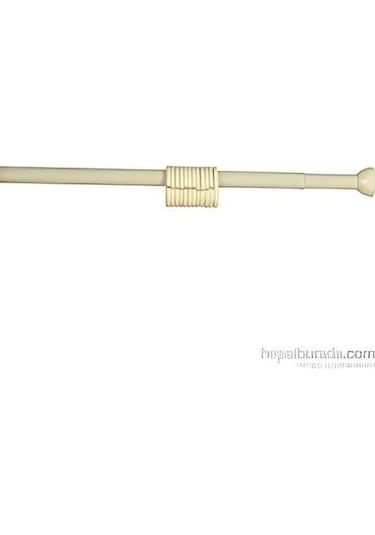 Zethome Banyo Duş Perde Borusu 120cm-200 Cm Kremduş Perde Askısı Duş Borusu Metal Krem