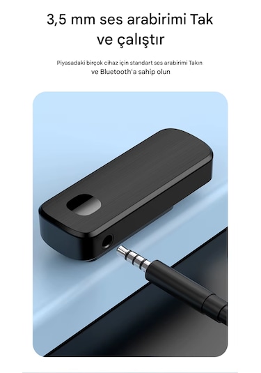 Bluetooth Adaptör 2in1 Alıcı Verici Bluetooth 5.4 Receiver Aux Wireless Araç Hoparlör Bluetooth Kiti