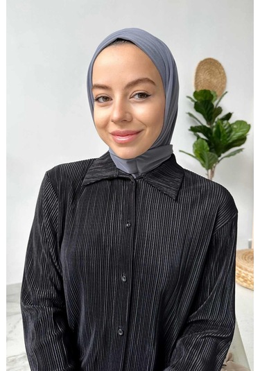 Kahijab Çıtçıtlı Bone - Gri - Standart Gri