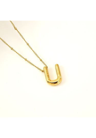 Relaxed Parlak Mektup Kolye Tombul Avrupa Ve Amerikan Modası Basit Köprücük Kemiği Zinciri-u