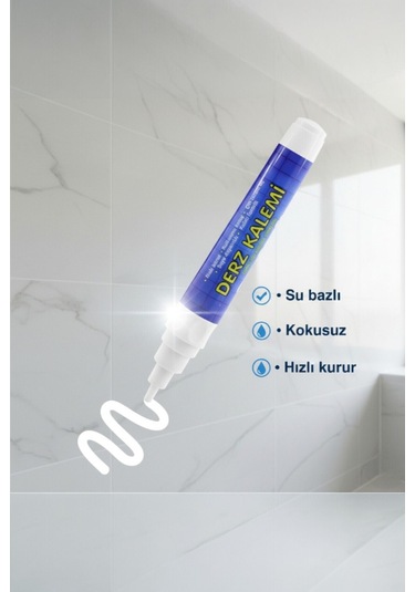 Derz Kalemi - Hızlı Kuruyan, Su Bazlı Beyaz Derz Yenileme Boyası 1 Adet