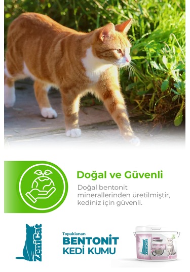Zenicat Bebek Pudrası Kokulu Renkli İnce Taneli Doğal Bentonit Kedi Kumu 5 L