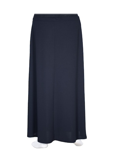 Hesna Kadın Talia Büyük Beden Sim Pervazlı Astarlı Lacivert Çan Etek Lacivert