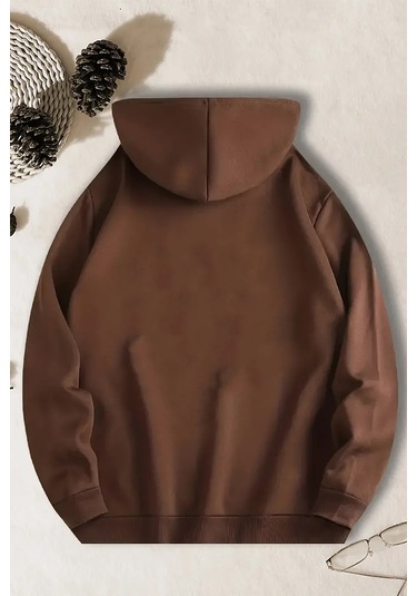 Iridescent Serendipity Baskılı Oversize Sweatshirt Kahverengi