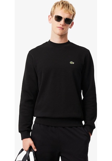 Lacoste Erkek Regular Fit Bisiklet Yaka Sweatshirt Siyah