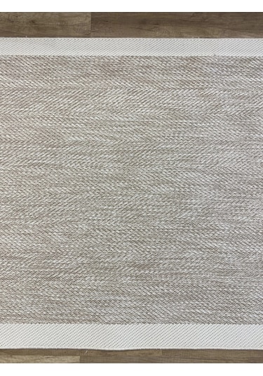 Hoom Rugs 1147 Bej Krem Sisal Plus Jüt Halı Siyah