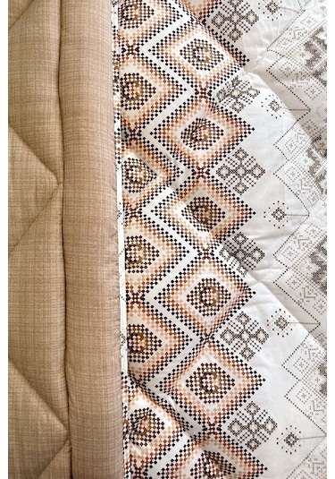 Lux Uyku Seti-tek Kişilik-lastikli Çarşaflı 2yastık Kılıflı-özel Çantada Bohemian Sütlü Kahve