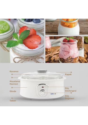 VZN KA4010 20 W 1.5 L 7 Kavanozlu Profesyonel Yoğurt Makinesi