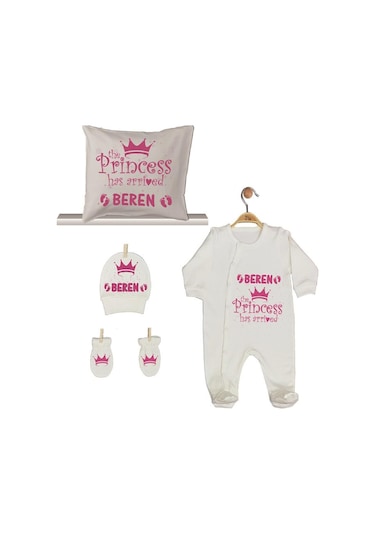 Pia Baby Gl 1906-04 İsme Özel Yastık Tulum Set Pembe