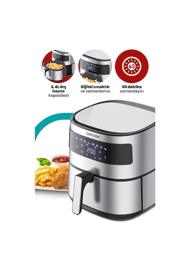 Goldmaster GM-7482 Premio 6.4 L XXL Airfry Yağsız Sıcak Hava Fritözü