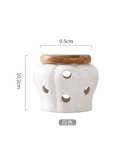 Kangvka Ev Tipi Seramik Baharat Saklama Kabı - Sarımsak, Zencefil, Biber İçin Havalandırmalı Pratik Çözüm Diğer