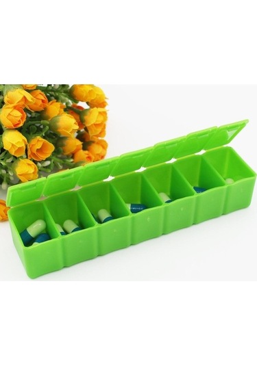 Pazly Vitamin Tıp Tablet Suntek Saklama Magideal Kutusu Hap Hafta Dağıtıcı Ab Yeşil