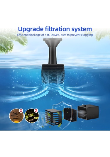 Aubyhe Güneş Enerjili 6v 1.5w Sulama Fontanı - 6 Mod, 160l/saat Debi, 50cm Yükseklik, 8 Fiş, Dış Mekan Bahçe Havuzları İçin Siyah