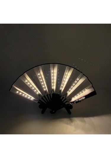 Mısır Sarısı Yanıp Sönen Katlanır Led Fan Dans Işıkları Fan Gece Gösterisi Aydınlık Bar Gece Kulübü Parti Hediyeler Karanlıkta Glow Sarı