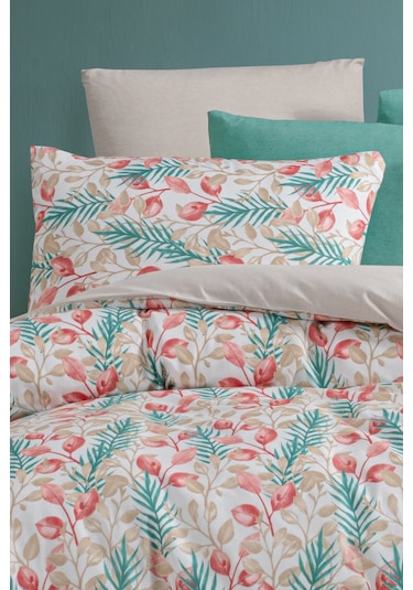 Lastikli Çarşaflı Tek Kişilik Nevresim Takımı Lemon Red Kırmızı-yeşil