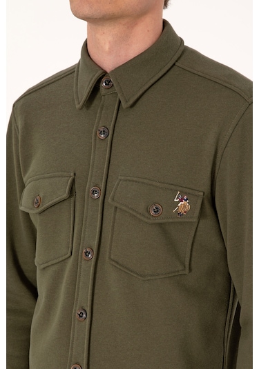 U.s. Polo Assn. Erkek Haki Gömlek Örme 50316673-vr027 Haki