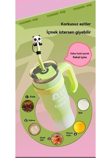 Aurora Büyük Mac Termos Bardağıbüyük Kapasiteli Öğrenci Açışına Çok Oğuk Su Bardağı Pembe