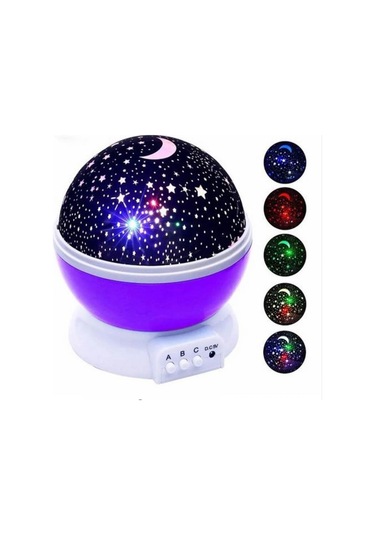 Dönen Star Master Gece Lambası Mor-2231 Çok Renkli