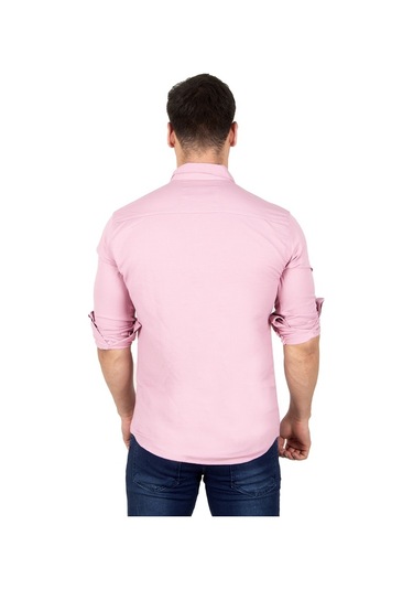 Deepsea Erkek Pembe Çıtçıtlı Kot Gömlek 2300419 Pembe