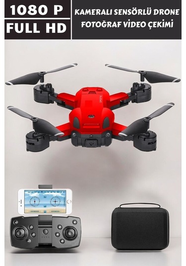 Astro 1080p Hd Kameralı Drone Katlanabilir Taşıma Çantalı 4 Pervaneli Havada Stabil Kalma Sensörlü