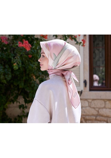 Belli Twill İpek Eşarp 4035-11 Pudra Pembe