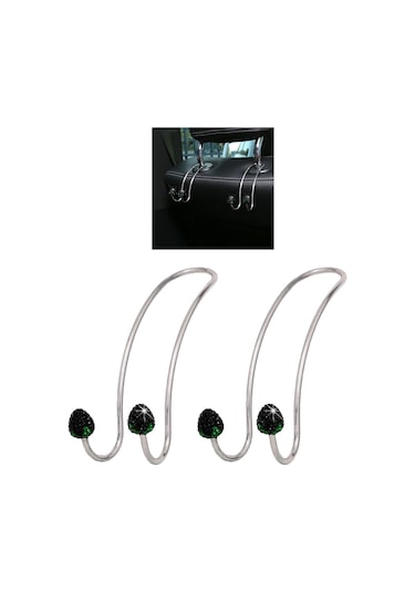 Suntek Evrensel Araba Arka Koltuk Kafalık Kancası Metal Askı Siyah 2 Parça Çok Renkli