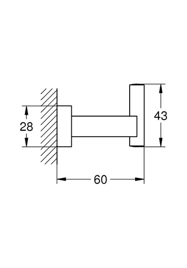 Grohe Essentials Cube Askı, Fırçalı Sert Grafit, 40511al1 Krom