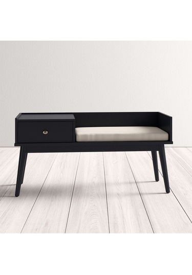 Skyler Siyah Ahşap Benç