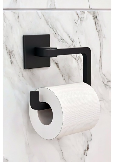 Ömür Boyu Paslanmaz Tuvalet Wc Kağıtlığı Siyah D-004