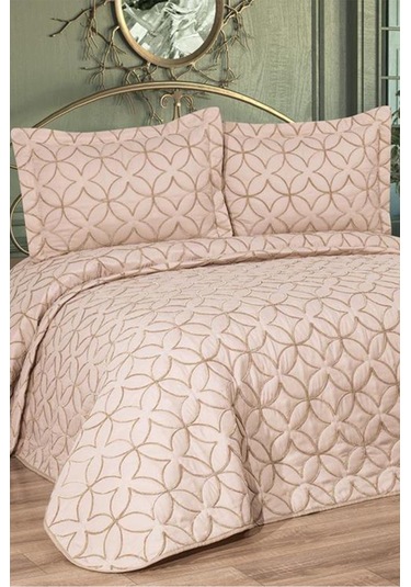 Parolin Çift Kişilik Kapitoneli Yatak Örtüsü Bej Bej