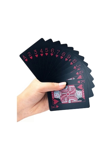 Siyah İskambil Kağıdı Plastik Su Geçirmez Oyun Kağıdı Cin954kr