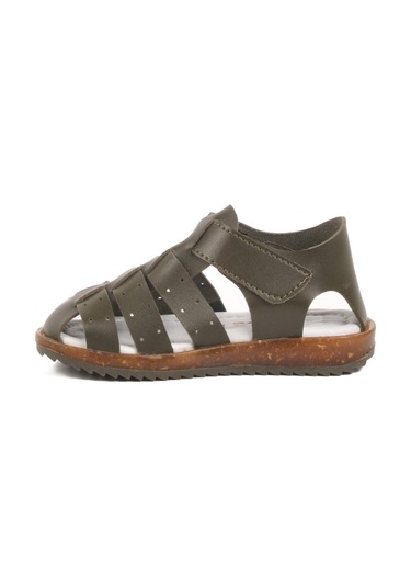 Haki Cırtlı Hafif Unisex Çocuk Sandalet 17370 B Haki