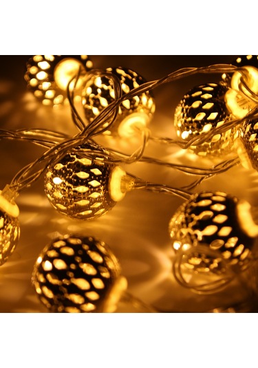 Kosona Demir Top Dekoratif Işık Zinciri 10 Led Altın Islak Işık 1.1m Yds004y - Ev, Festivaller İçin Romantik Atmosfer Oluşturucu