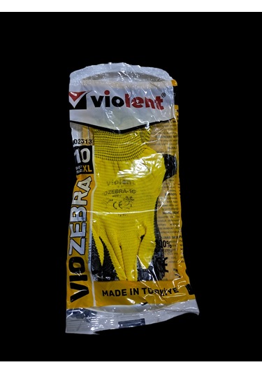 10 No Nitril İş Eldiven Sarı Siyah